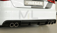 Rieger 00056805 Audi 8V A3 Rear Diffuser for Twin Tailpipe Left & Right -  Matte Black