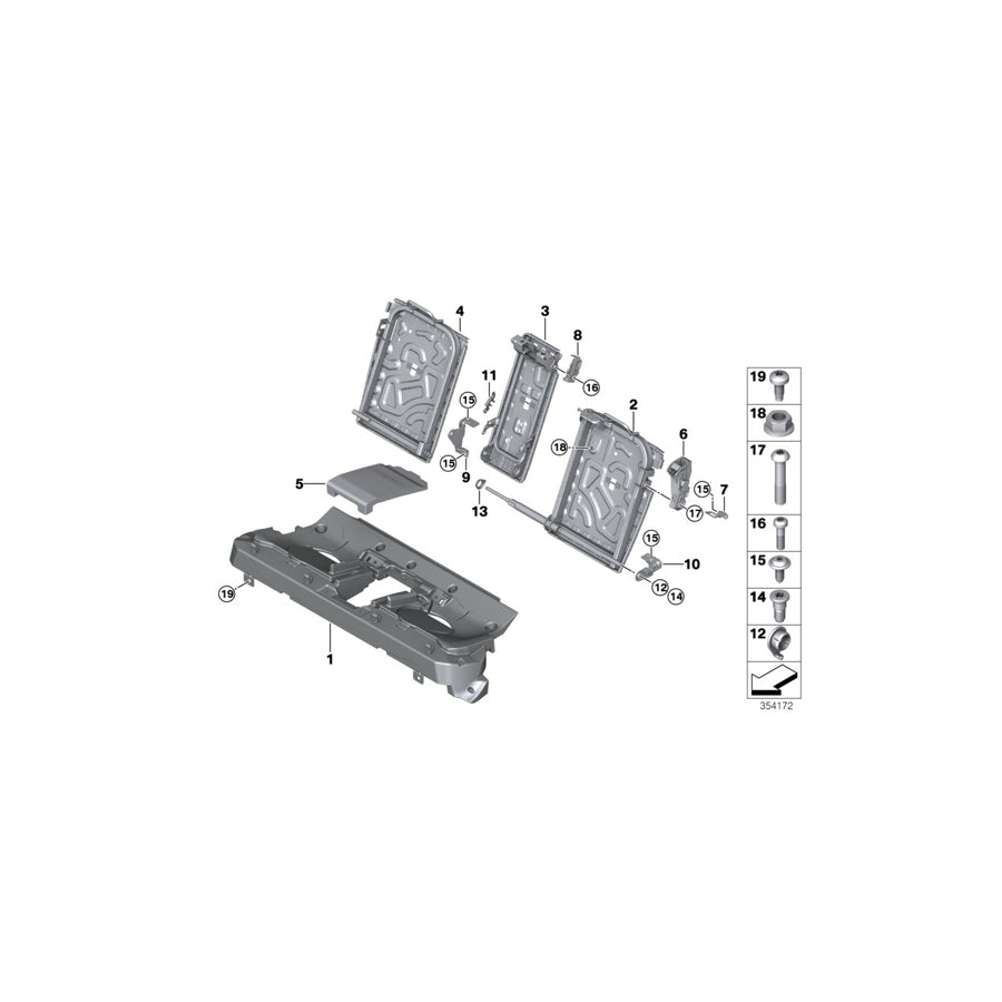 Genuine BMW 52207327950 Backrest Frame, Right (Inc. X6 35iX, X6 40dX & X6 50iX 4.0)