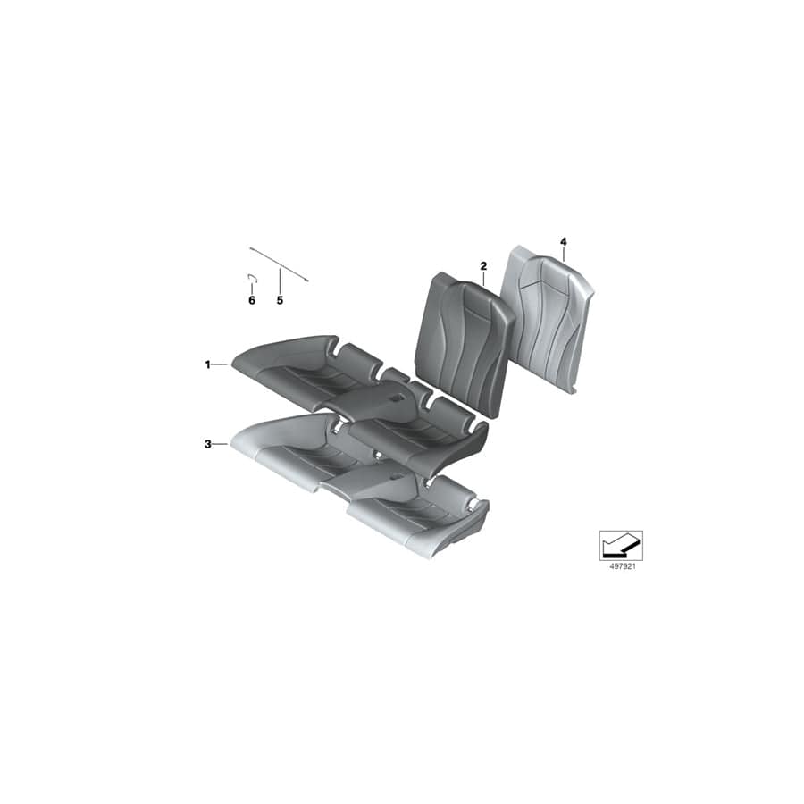 Genuine BMW 52207951476 G14 Cover Backrest Leather Right TARTUFO (Inc. 840i, 840dX & 840iX)
