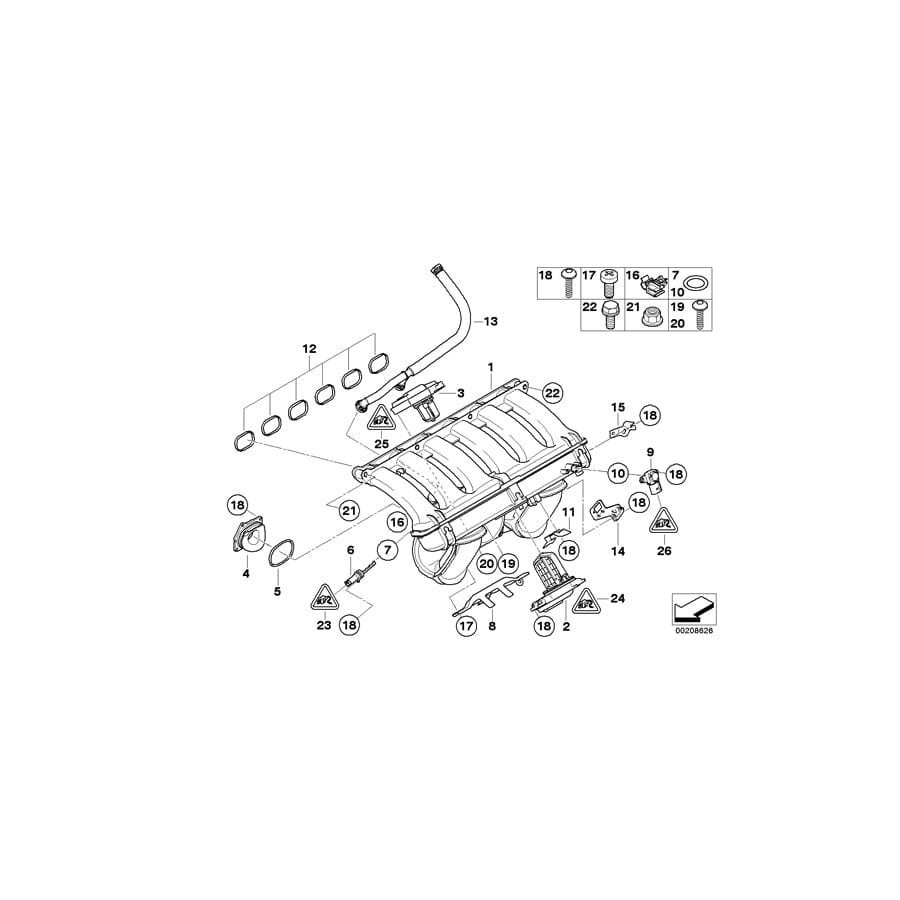 Genuine BMW 11617593004 E64 E90 E63 Intake Manifold (Inc. 630i, 530i & 330i)