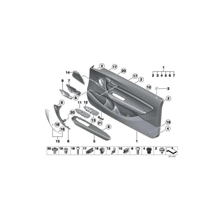 Genuine BMW 51437285424 F22 F21 Armrest In Leather, Front Right OYSTER (Inc. 228iX, 218d & M235iX)