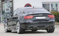 Rieger 00099887 Audi B8 B81 A5 Rear Diffuser for Twin Tailpipe Left & Right - Carbon-Look