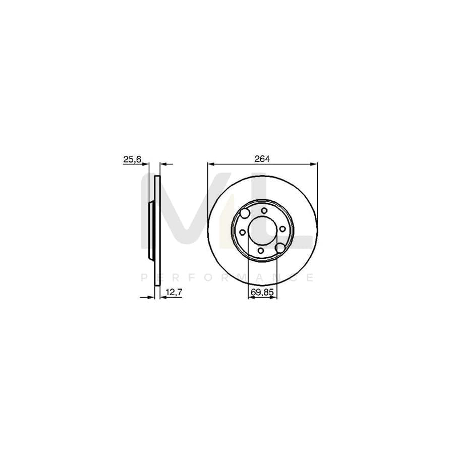 BOSCH 0 986 478 689 Brake Disc Solid, Oiled | Performance Parts Direct Car Parts