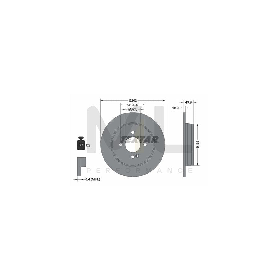 TEXTAR PRO 92242203 Brake Disc Solid, Coated, without wheel hub, without wheel studs | Performance Parts Direct Car Parts