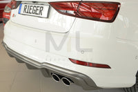 Rieger 00099615 Audi 8V S3 Rear Diffuser for Original Twin Tailpipe Left & Right - Carbon-Look