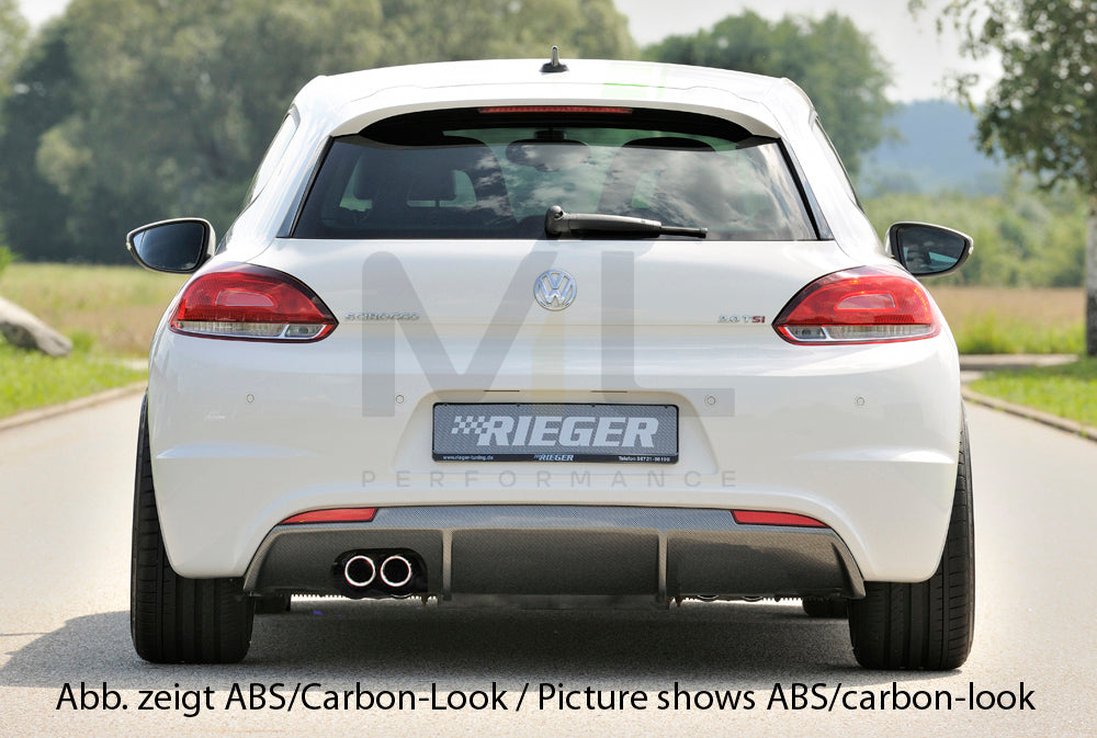 Rieger 00014111 VW 13 Mk3 Scirocco Rear Diffuser for Original Twin Tailpipe Left -  Matte Black
