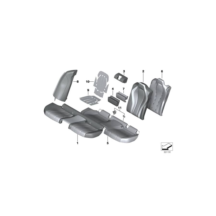 Genuine BMW 52207940675 G16 Cover For Comfort Backrest,Leather Left COGNAC (Inc. 840i, 840dX & 840iX)
