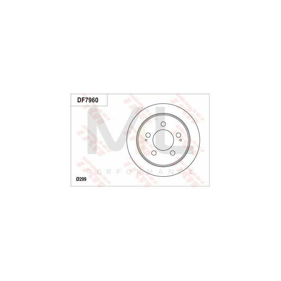 TRW DF7960 Brake Disc Solid, Painted | Performance Parts Direct Car Parts