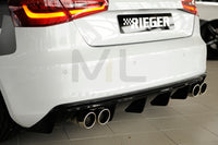 Rieger 00088101 Audi 8V A3 Rear Diffuser for Twin Tailpipe Left & Right - Glossy Black