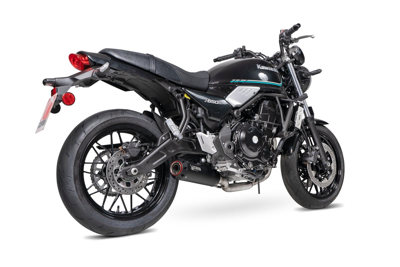 Scorpion PKA142SYSBCER Kawasaki Z650 RS Red Power Full System - Black Ceramic Coated Sleeve |  UK
