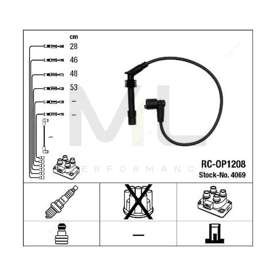 NGK Ignition Cable Kit RC-OP1208 (NGK4069)