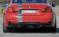 Rieger 00088057 BMW 4 Series F32 F33 F36 Rear Diffuser for Twin Tailpipe Left & Right - Glossy Black