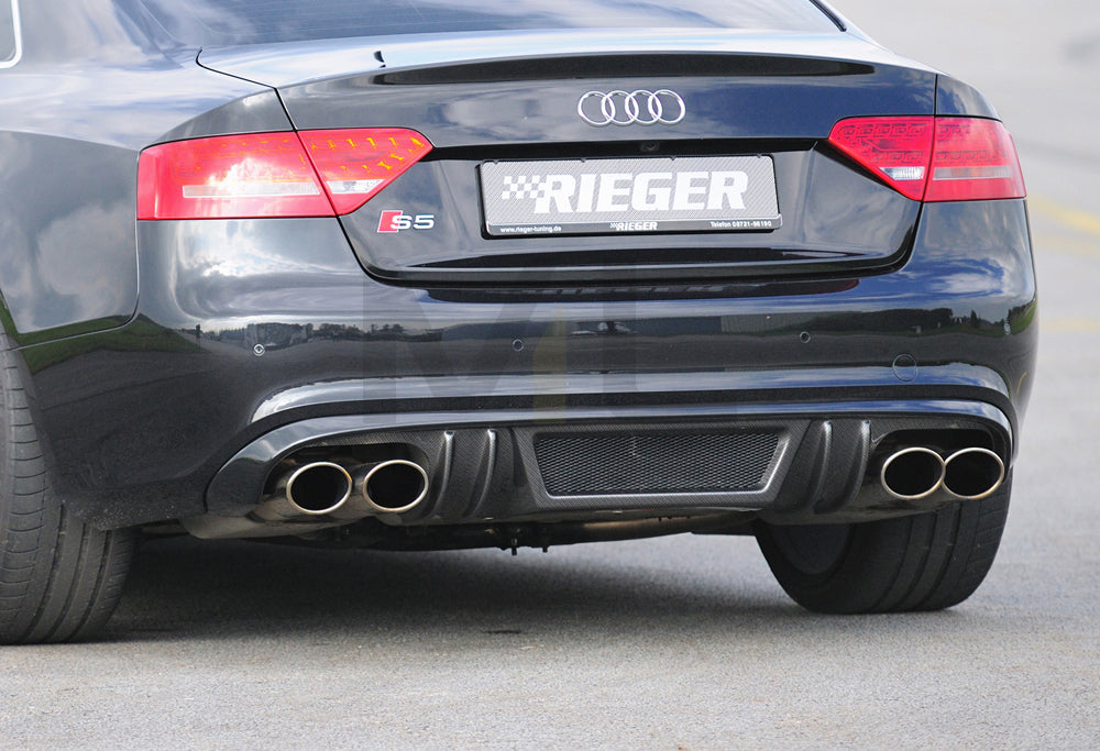 Rieger 00099893 Audi B8 B81 Rear Diffuser for Sport Tailpipe Left & Right (A5 & S5) - Carbon-Look