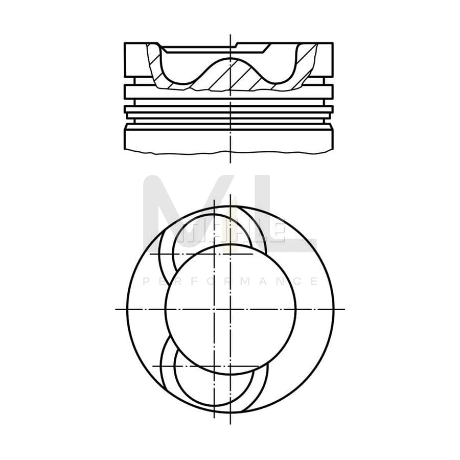 MAHLE ORIGINAL 014 20 00 Piston for FORD TRANSIT 93,67 mm, with piston ring carrier, without cooling duct | Performance Parts DirectCar Parts