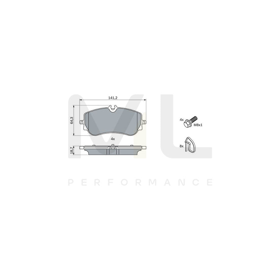 Bosch 0986424875 Brake Pad Set BP2498 | Performance Parts Direct Car Parts