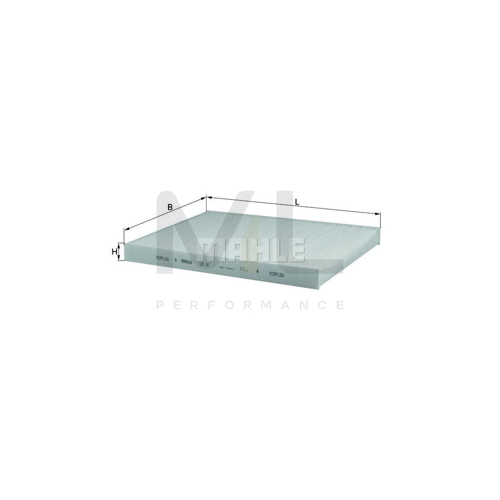MAHLE ORIGINAL LA 31 Pollen filter Particulate Filter | Performance Parts DirectCar Parts
