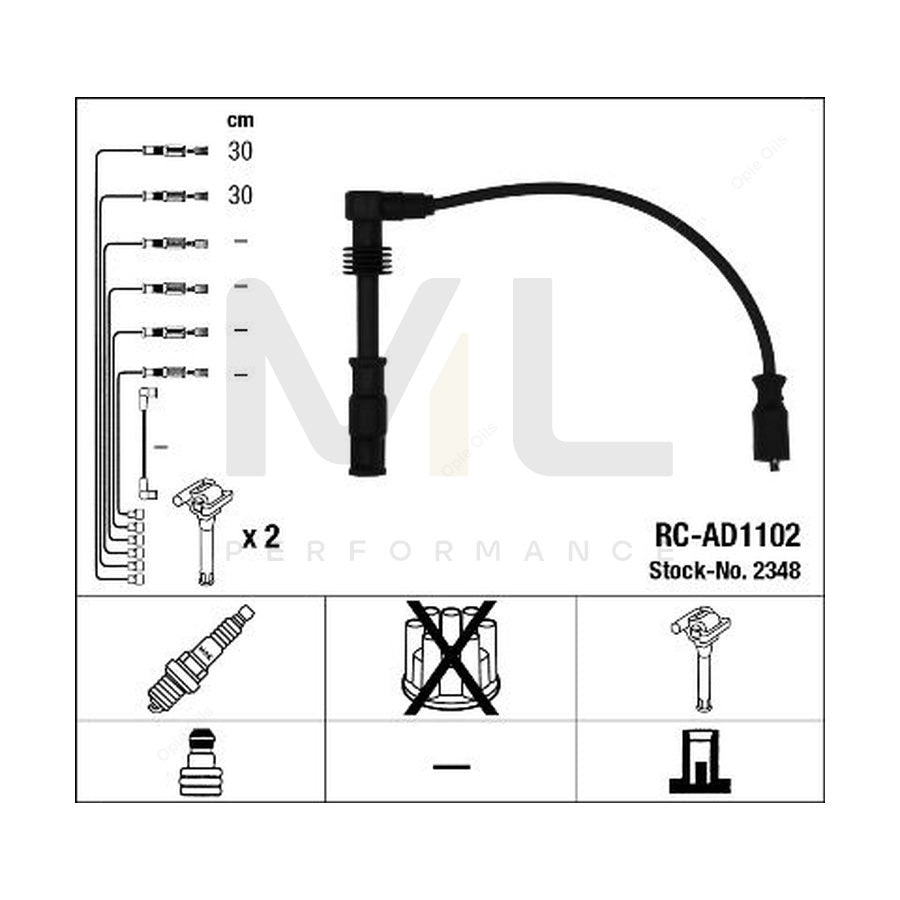 NGK Ignition Cable Kit RC-AD1102 (NGK2348)