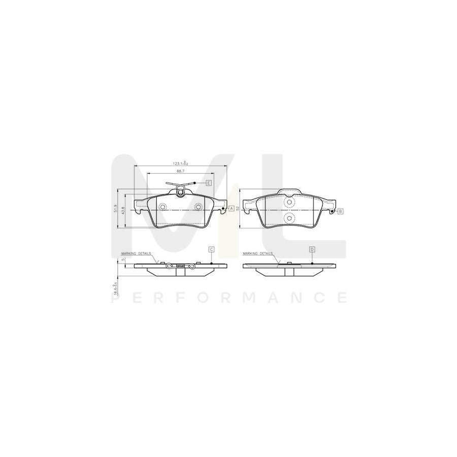 Bosch 0986Tb3028 Brake Pad Set Excl. Wear Warning Contact  | Performance Parts Direct Car Parts