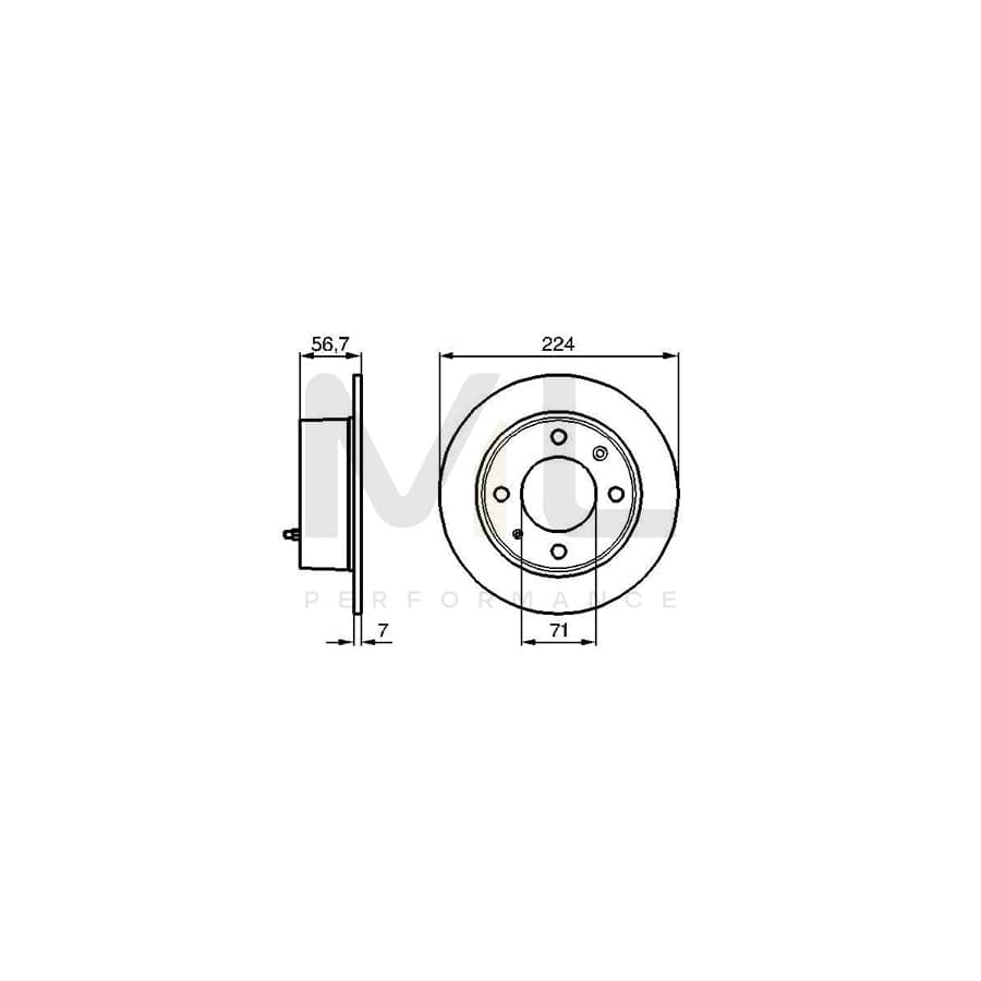 BOSCH 0 986 478 749 Brake Disc Solid, Oiled | Performance Parts Direct Car Parts