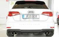 Rieger 00056822 Audi 8V A3 Rear Diffuser for Twin Tailpipe Left & Right -  Matte Black