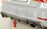 Rieger 00099369 Audi 8V Rear Diffuser for Sport Tailpipe Left & Right (A3 & S3) - Carbon-Look