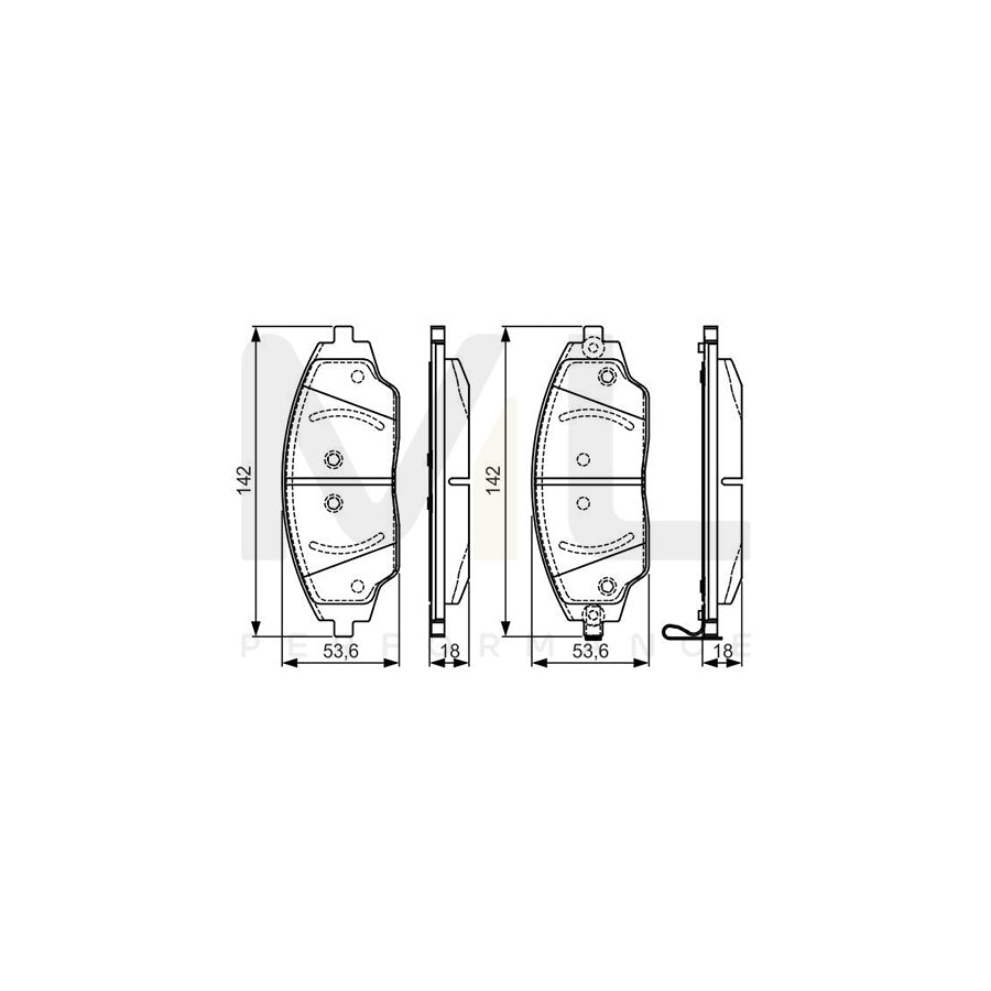 Bosch 0986Tb3229 Brake Pad Set With Acoustic Wear Warning  | Performance Parts Direct Car Parts