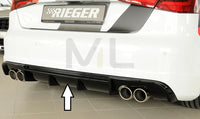 Rieger 00088172 Audi 8V S3 Rear Diffuser for Original Twin Tailpipe Left & Right - Glossy Black
