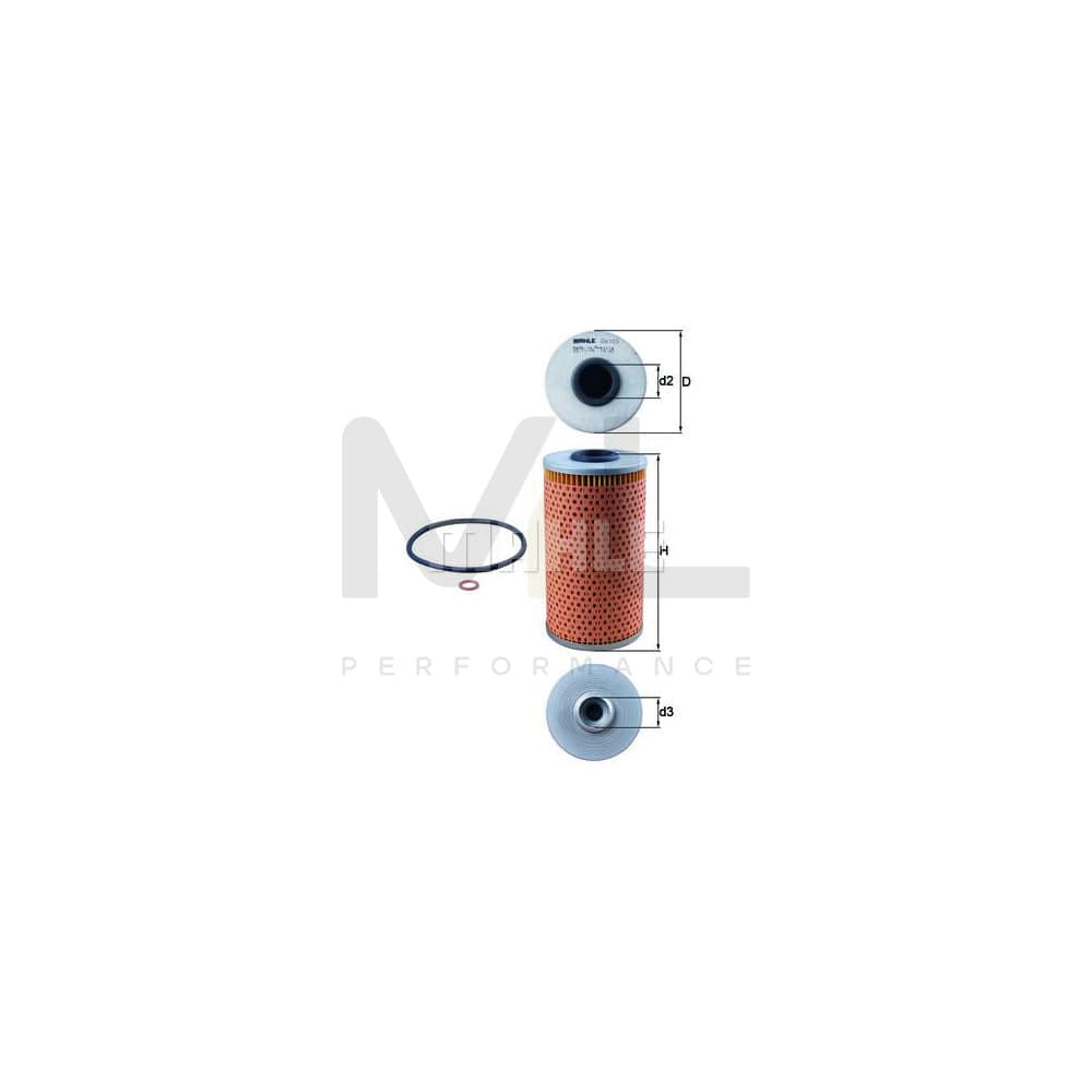 MAHLE ORIGINAL OX 103D Oil Filter Filter Insert | Performance Parts DirectCar Parts