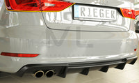Rieger 00056807 Audi 8V A3 Rear Diffuser for Twin Tailpipe Left -  Matte Black