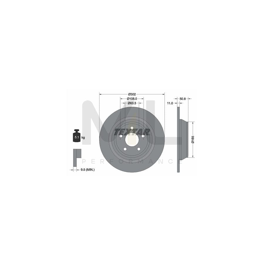 TEXTAR PRO 92268703 Brake Disc Solid, Coated, without wheel hub, without wheel studs | Performance Parts Direct Car Parts
