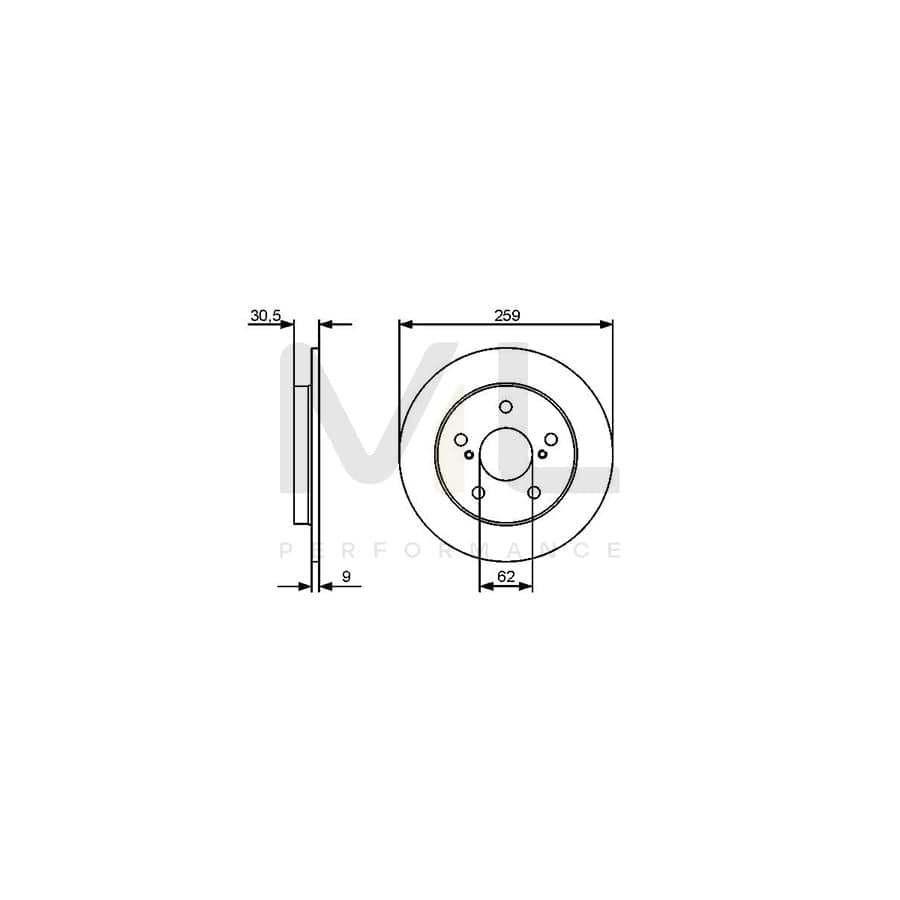 BOSCH 0 986 479 418 Brake Disc Solid, Oiled | Performance Parts Direct Car Parts