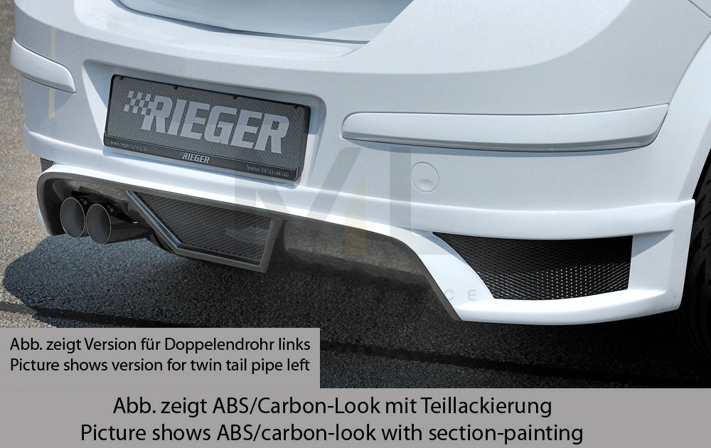 Rieger 00051267 Opel Astra H Rear Diffuser for Tailpipe Left -  Matte Black