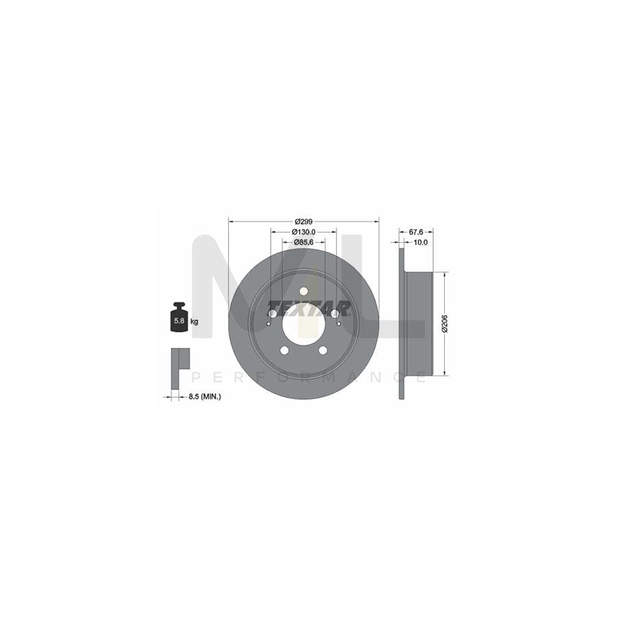 TEXTAR PRO 92198703 Brake Disc Solid, Coated, without wheel hub, without wheel studs | Performance Parts Direct Car Parts