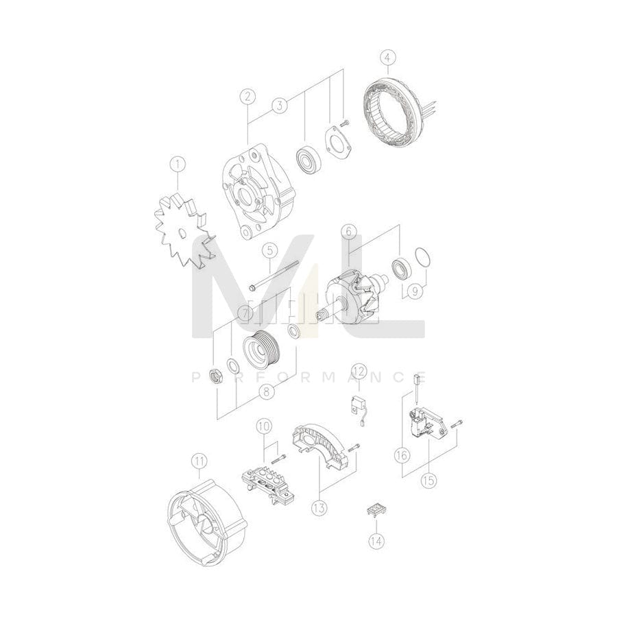 MAHLE ORIGINAL MG 539 Alternator 14V, 80A | Performance Parts DirectCar Parts