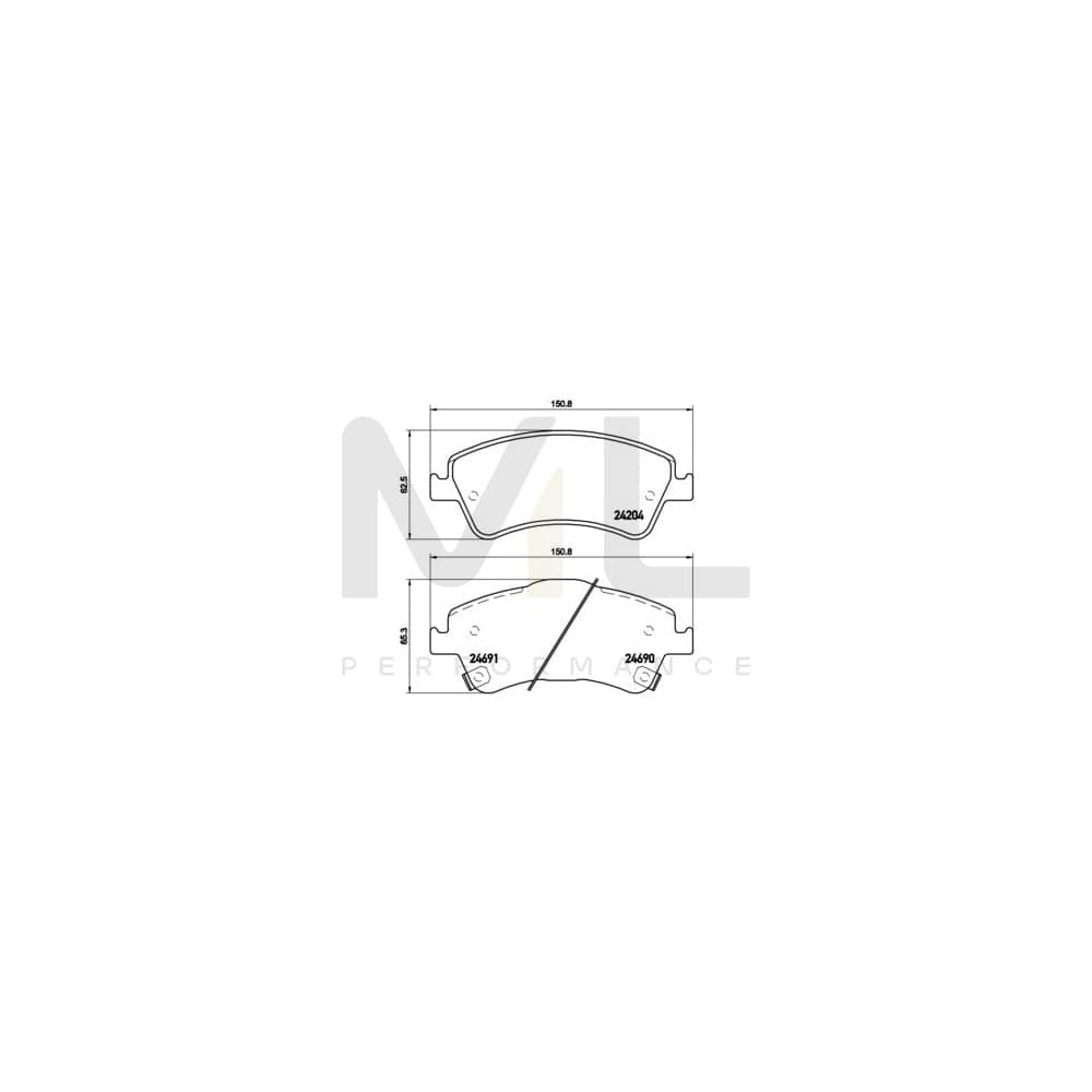 Brembo P 83 081 Brake Pad Set With Acoustic Wear Warning