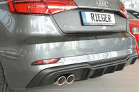 Rieger 00056820 Audi 8V A3 Rear Diffuser for Twin Tailpipe Left -  Matte Black