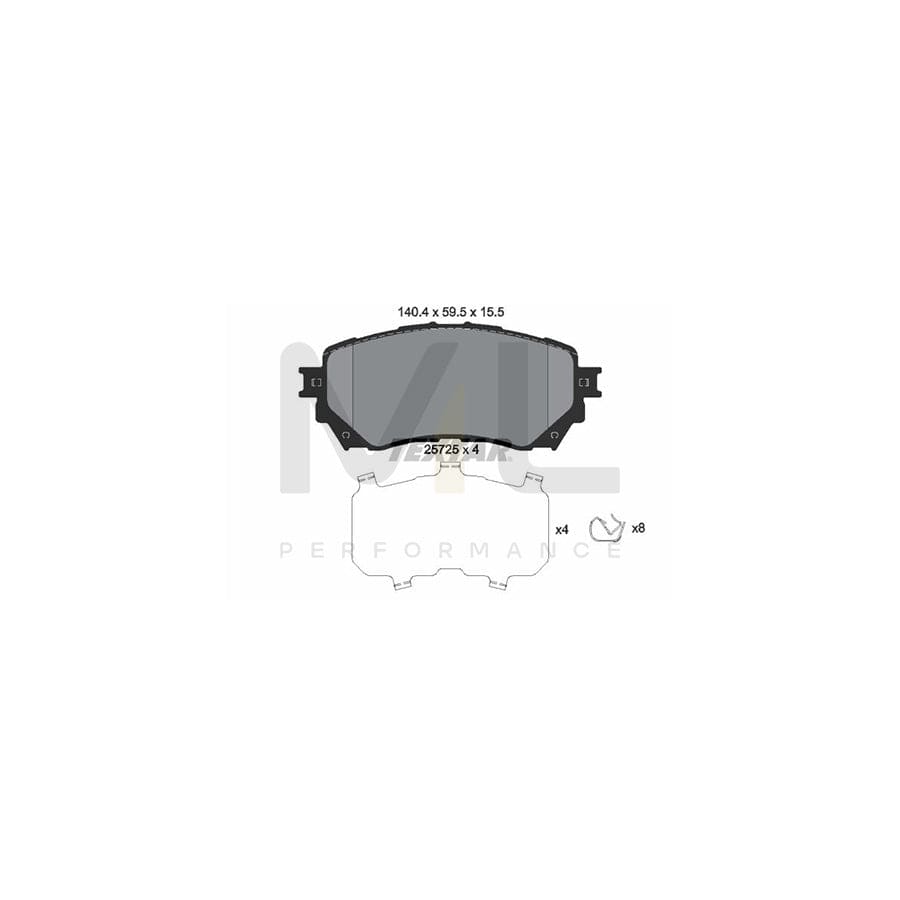 TEXTAR 2572501 Brake pad set for MAZDA 6 not prepared for wear indicator, with accessories