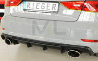 Rieger 00056809 Audi 8V Rear Diffuser for Sport Tailpipe Left & Right (A3 & S3) -  Matte Black