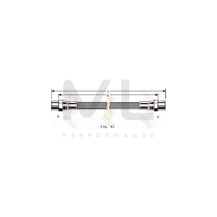 TRW PHA255 Brake Hose for ALFA ROMEO 33 344mm, M10x1