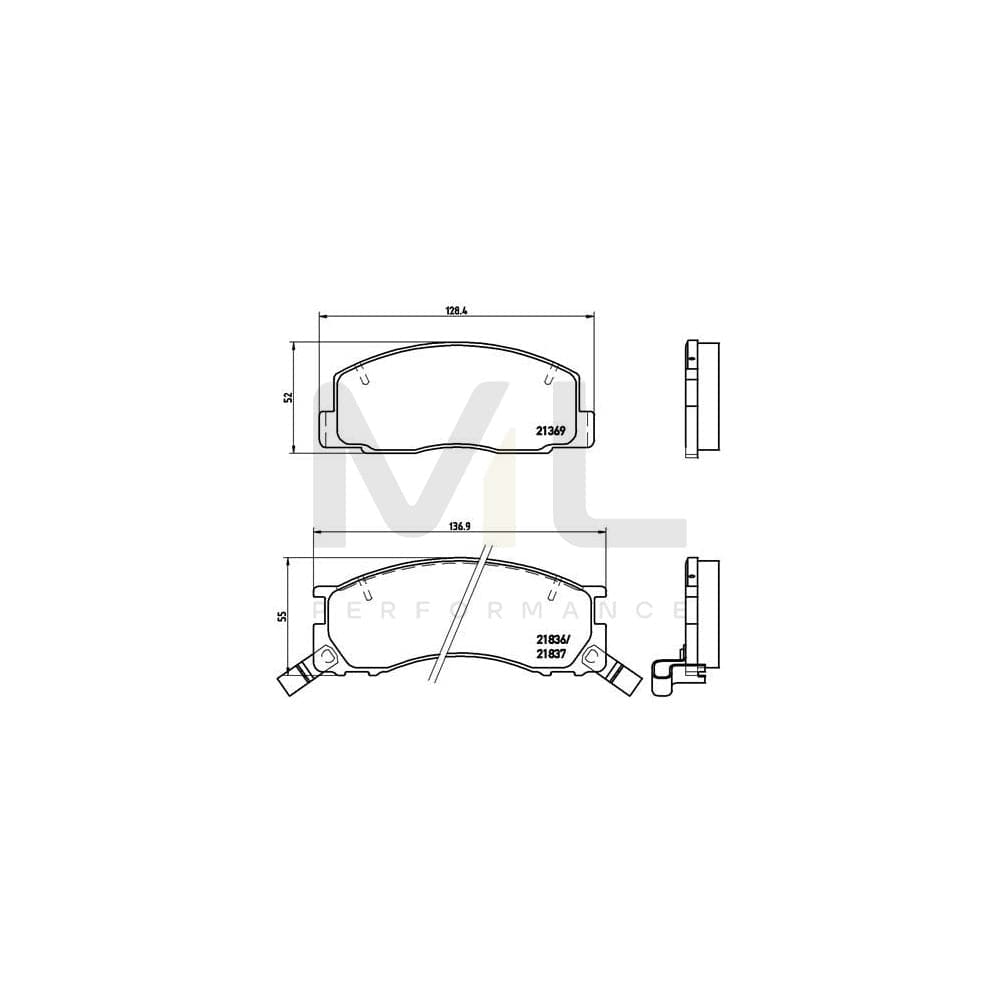 Brembo P 83 029 Brake Pad Set With Acoustic Wear Warning