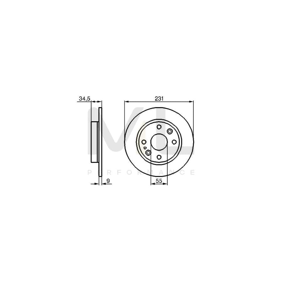 BOSCH 0 986 478 242 Brake Disc Solid, Oiled | Performance Parts Direct Car Parts