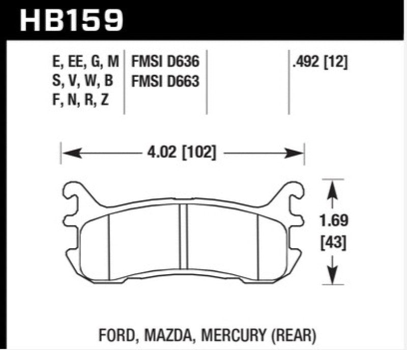 Hawk Performance Hawk 03-05 Mazda Miata Rear ER-1 Brake Pad Set