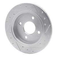 R1 Concepts R1 01-19 Ford Focus Rear Left Drilled & Slotted Silver Brake Rotor