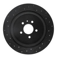 R1 Concepts R1 13-14 Ford Mustang Rear Right Drilled & Slotted Black Brake Rotor