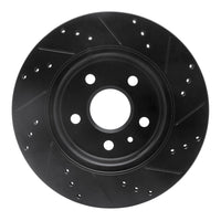 R1 Concepts R1 10-25 Buick Allure Rear Left Drilled & Slotted Black Brake Rotor