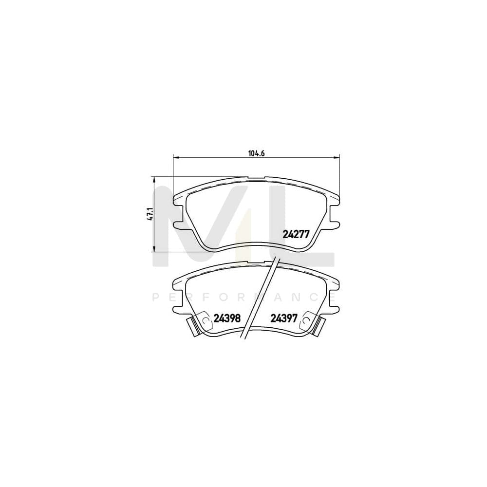 Brembo P 30 027 Brake Pad Set For Hyundai Amica / Atoz (Mx) With Acoustic Wear Warning