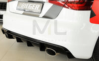 Rieger 00088143 Audi 8V Rear Diffuser for Sport Tailpipe Left & Right (A3 & S3) - Glossy Black