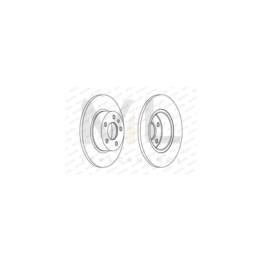 FERODO PREMIER DDF067 Brake Disc Solid, with bolts/screws | Performance Parts Direct Car Parts