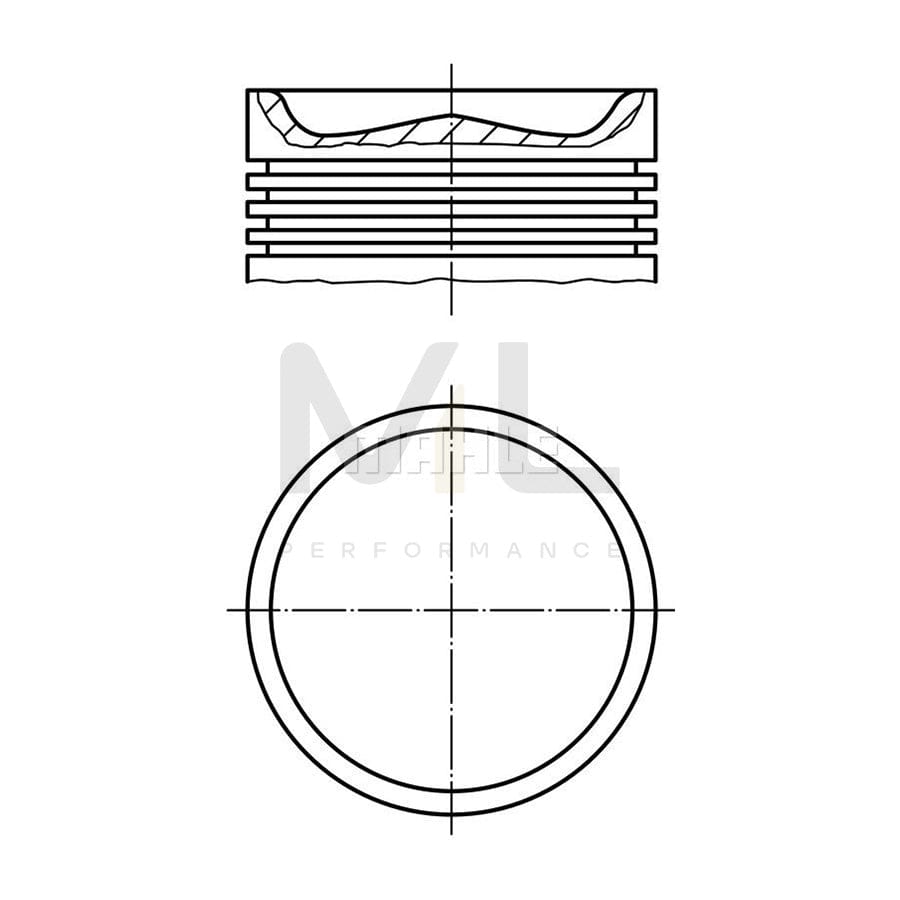MAHLE ORIGINAL 007 PI 00164 000 Piston 95,8 mm, with cooling duct, with piston ring carrier | Performance Parts DirectCar Parts