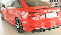 Rieger 00088184 Audi 8V A3 Rear Diffuser for Twin Tailpipe Left - Glossy Black